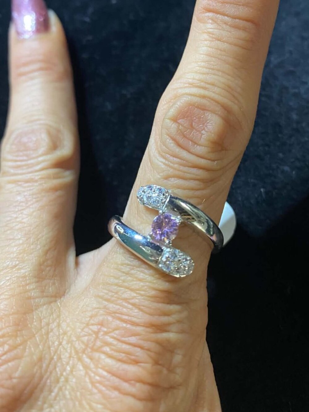 .925 Sterling Silver Round Pink Cubic Zirconia Ring